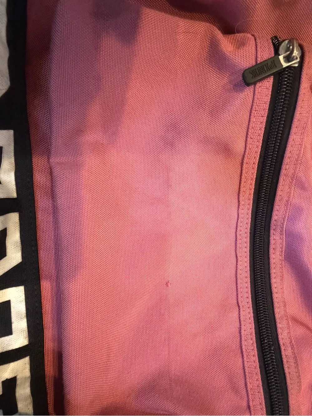 PINK Victoria's Secret Pink Canvas Backpack with Black Bottom and Trim
